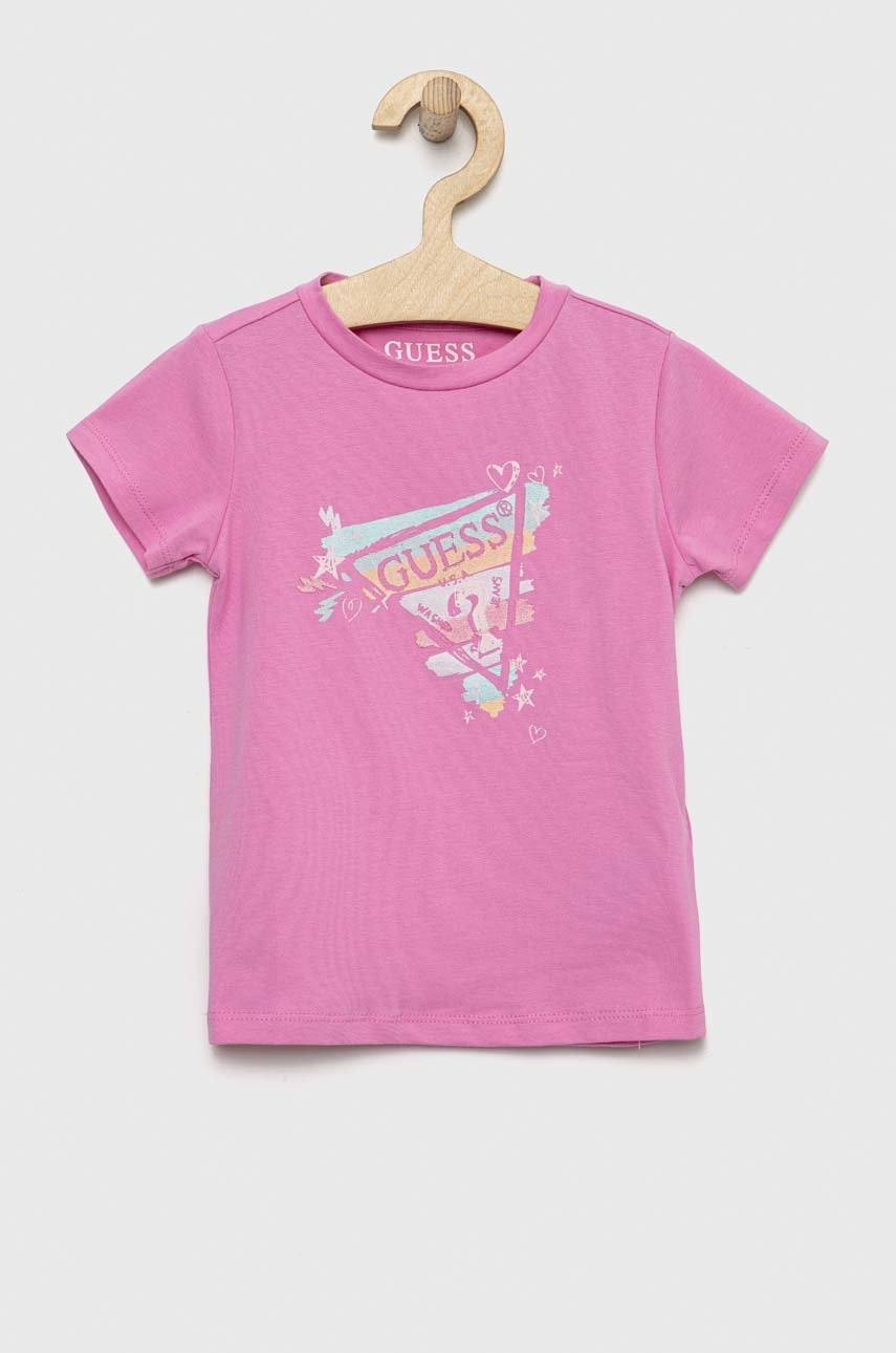 

Детска тениска Guess в лилаво, Виолетов