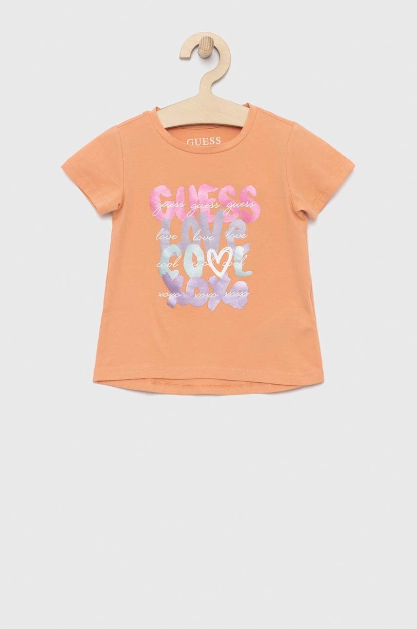 

Детска тениска Guess в оранжево, Оранжев