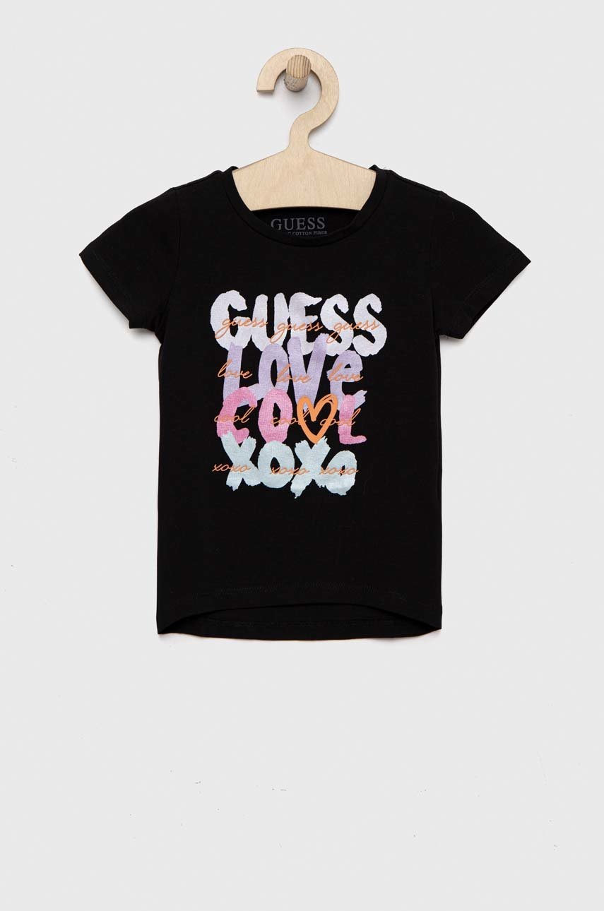

Дитяча футболка Guess колір чорний