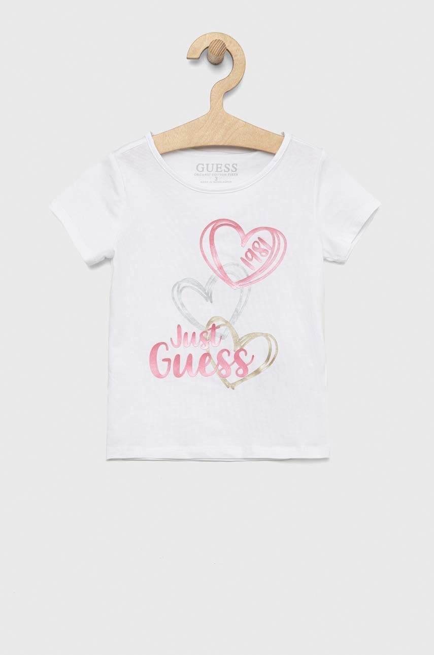 

Дитяча футболка Guess колір білий