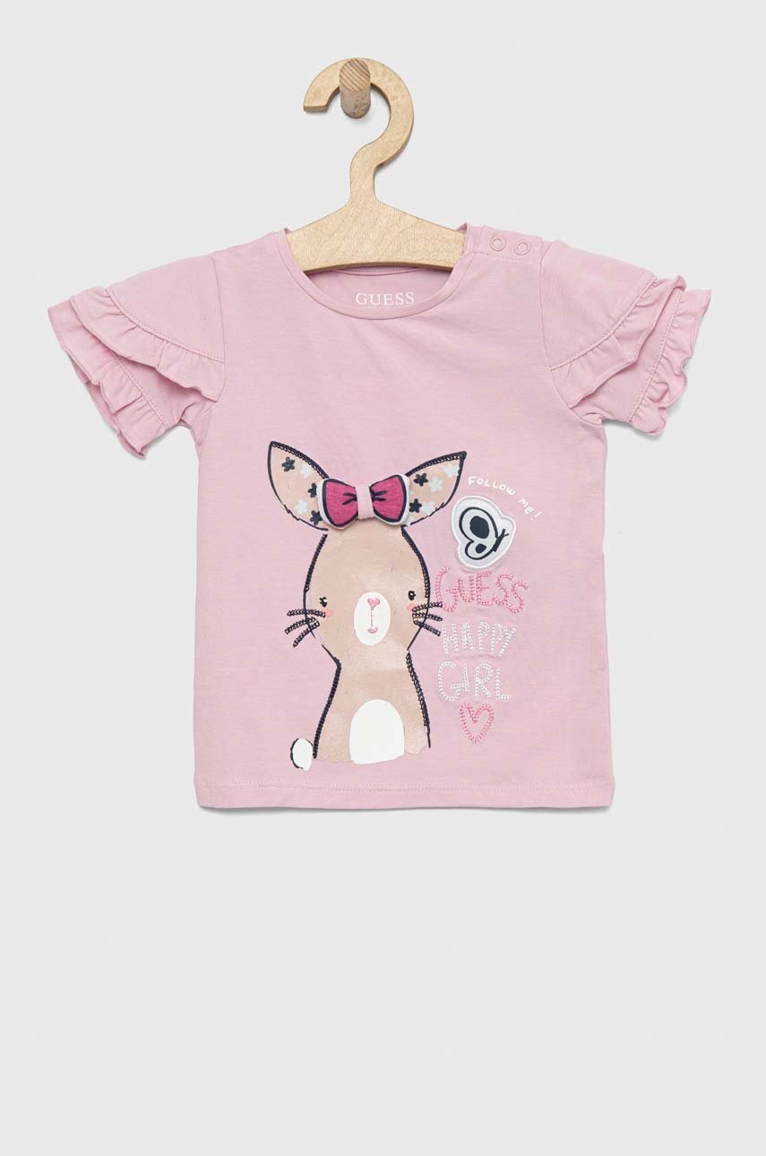 Детская футболка Guess цвет розовый Детская футболка Guess цвет розовый
