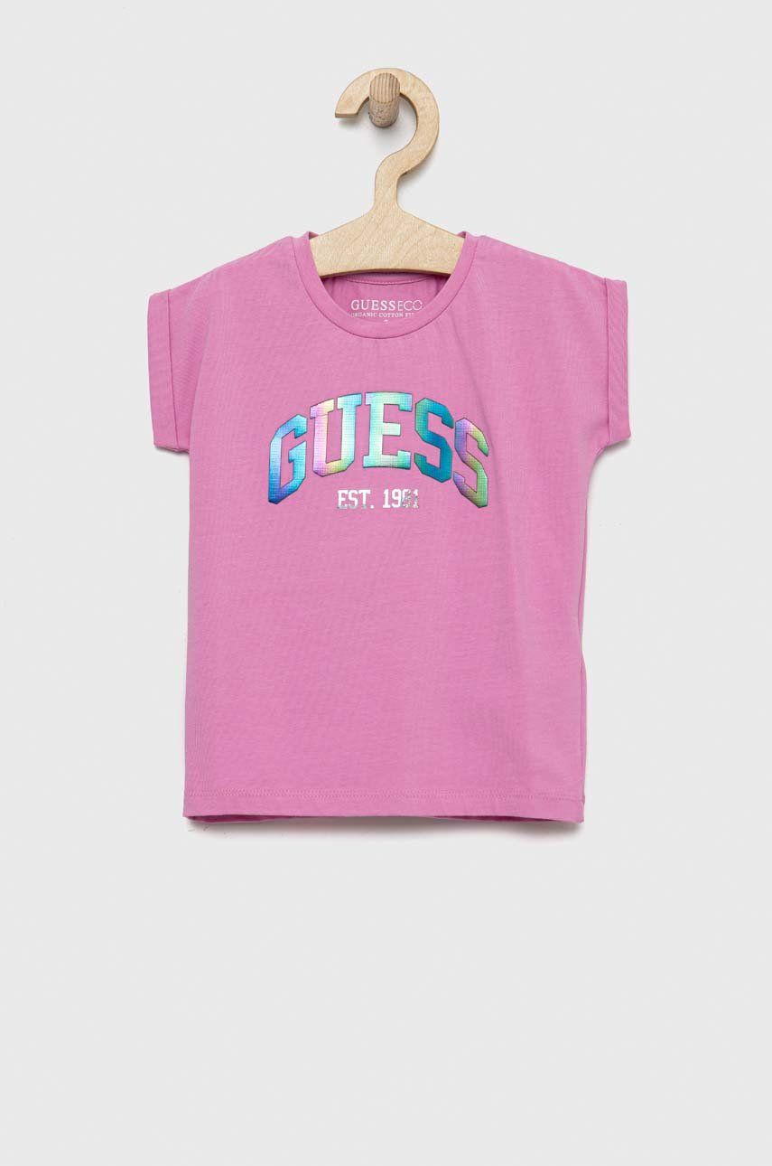 

Детская футболка Guess цвет фиолетовый