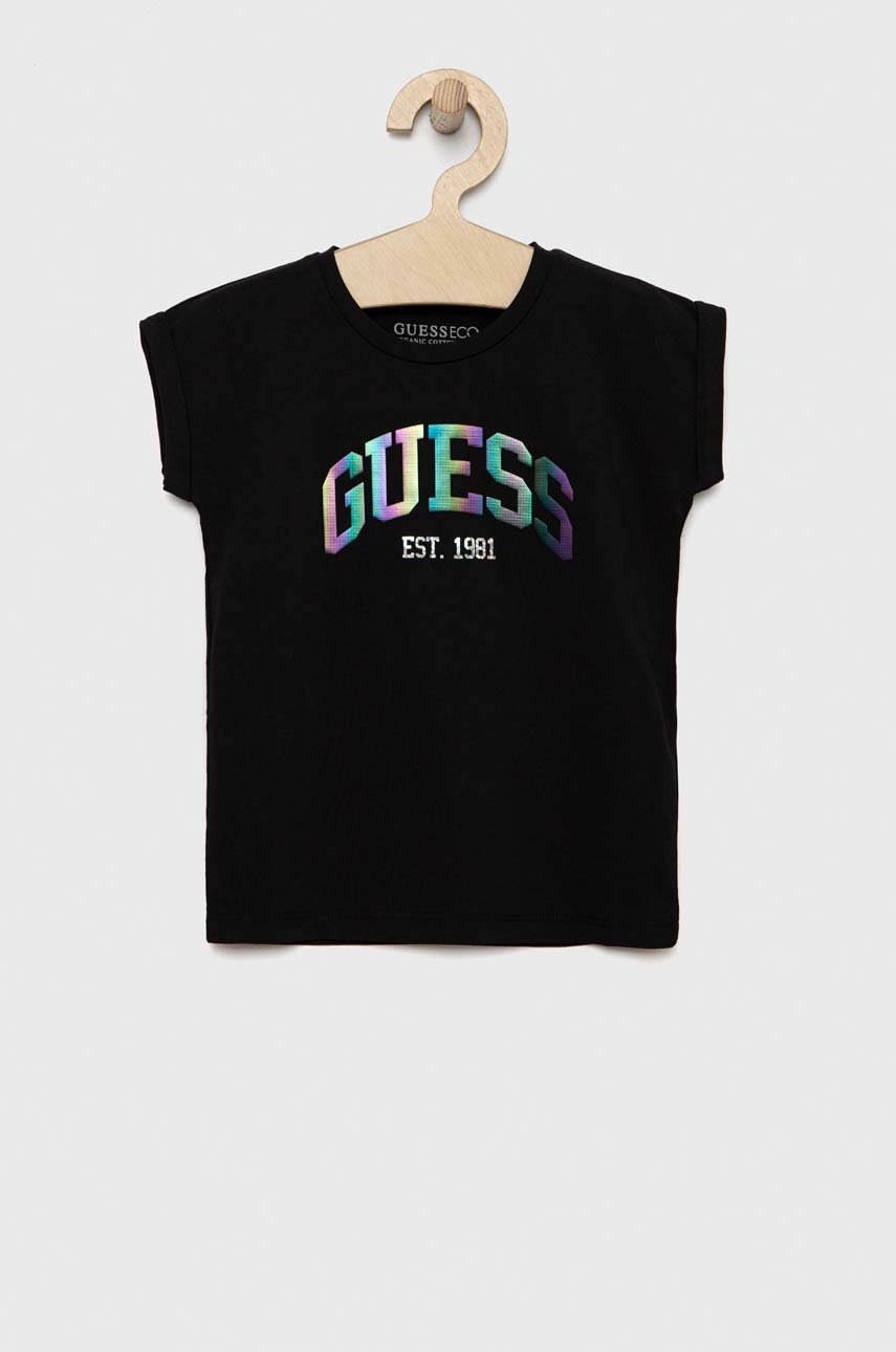 

Дитяча футболка Guess колір чорний