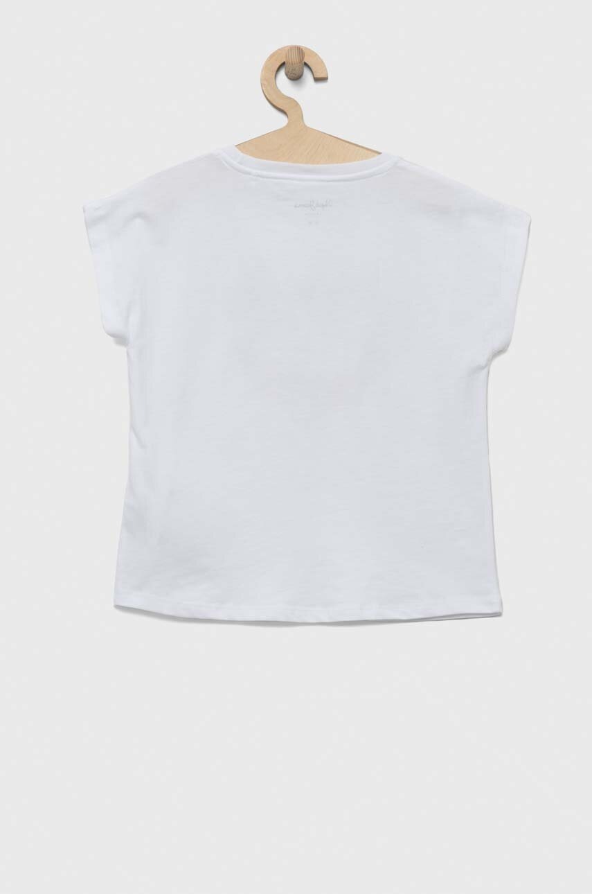 Детская хлопковая футболка Pepe Jeans цвет белый