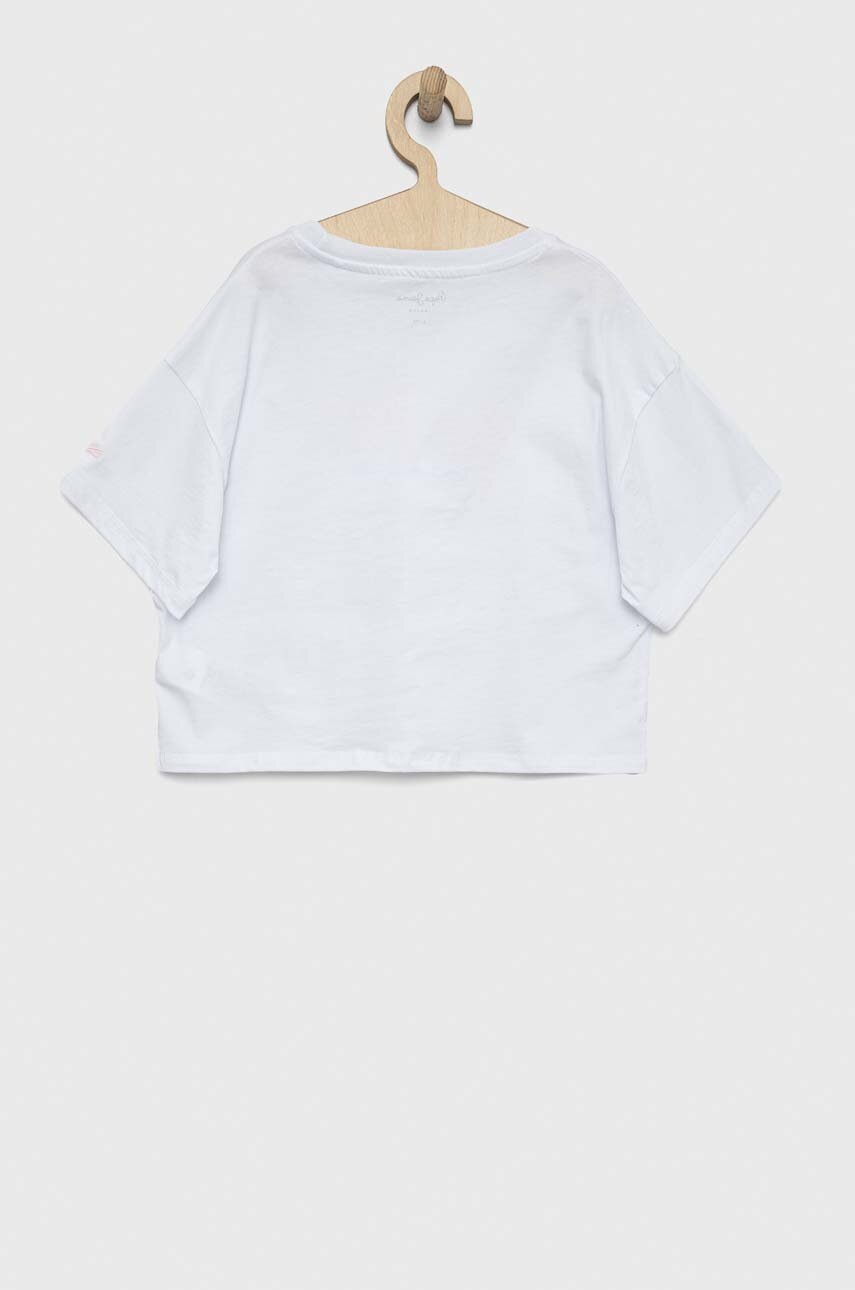 Детская хлопковая футболка Pepe Jeans Non-denim цвет белый