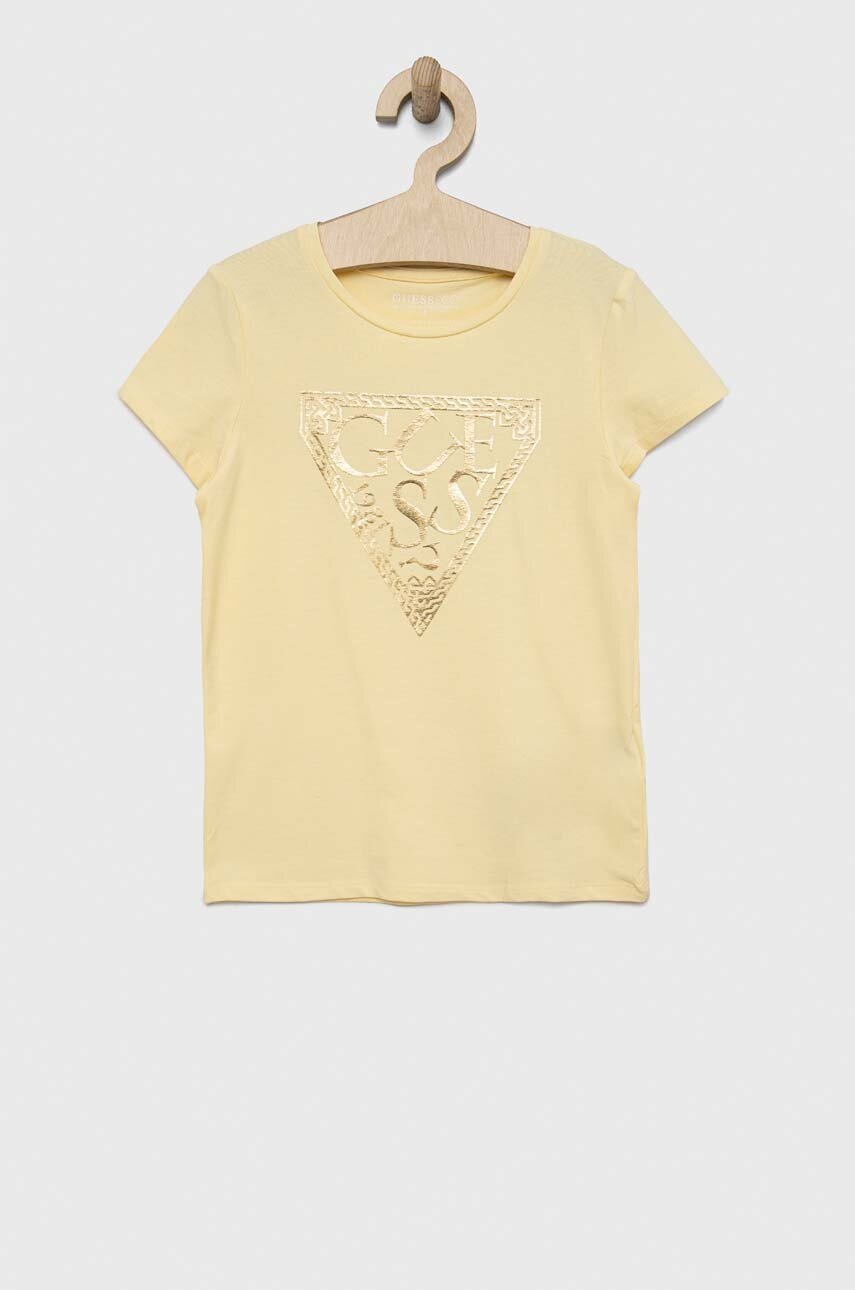 

Детска тениска Guess в жълто, Жълт