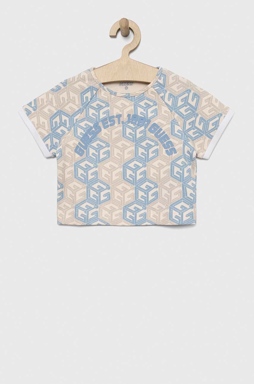 

Дитяча футболка Guess колір бежевий