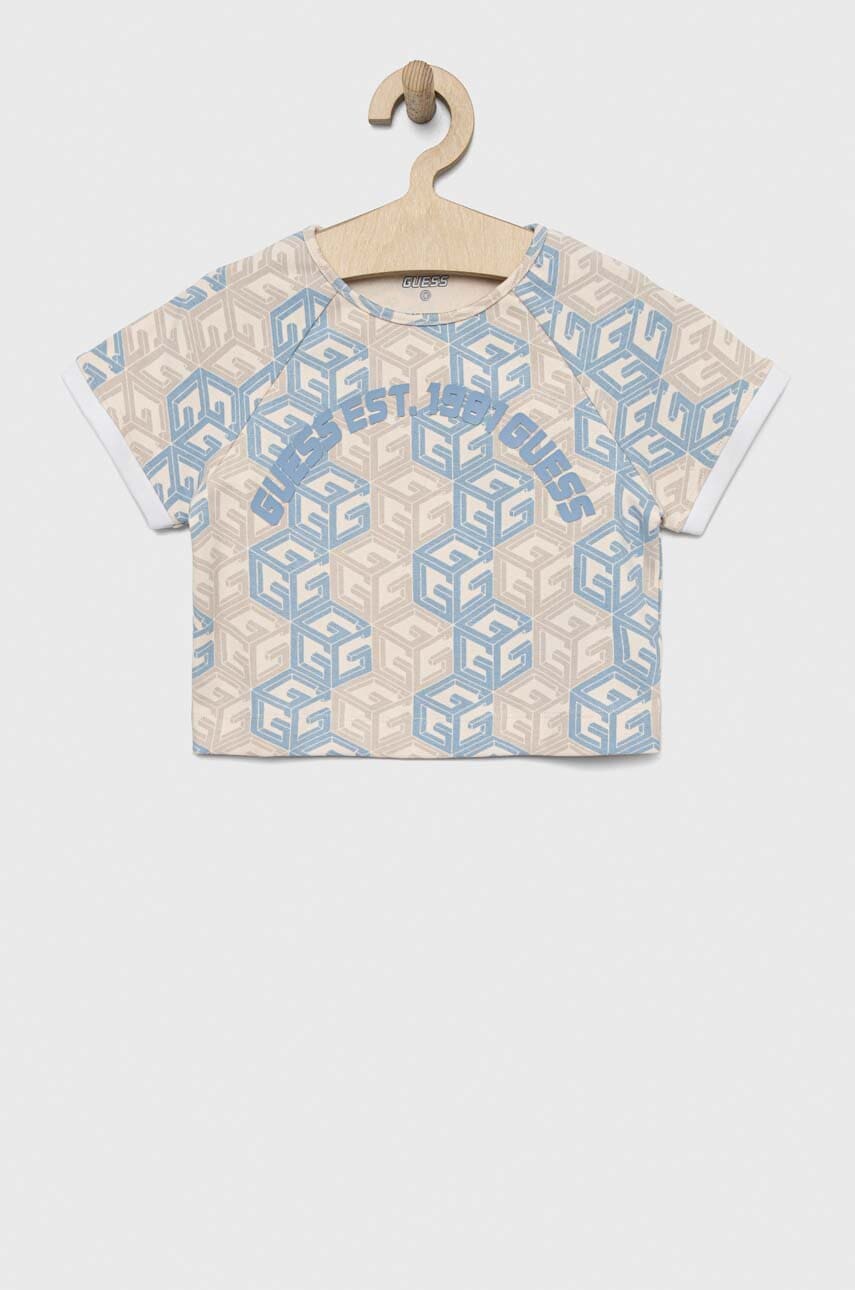 Детская футболка Guess цвет бежевый Детская футболка Guess цвет бежевый