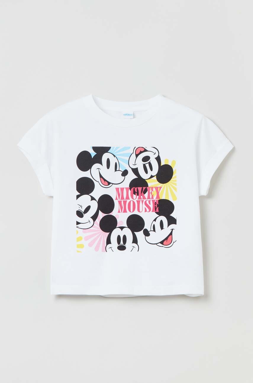 Детская хлопковая футболка OVS цвет белый Детская хлопковая футболка OVS цвет белый