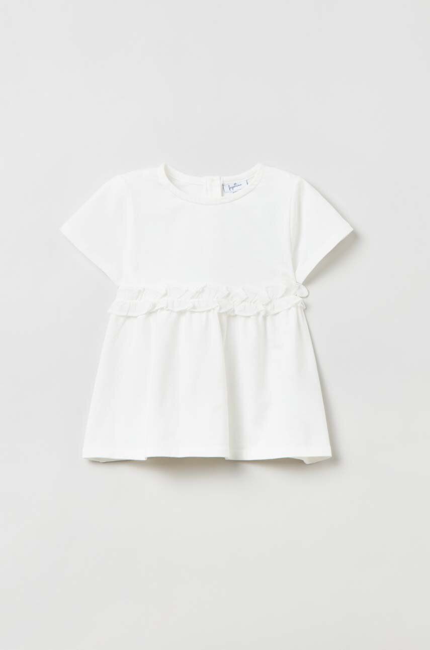 Kojenecké tričko OVS bílá barva - bílá -  Materiál č. 1: 95 % Bavlna