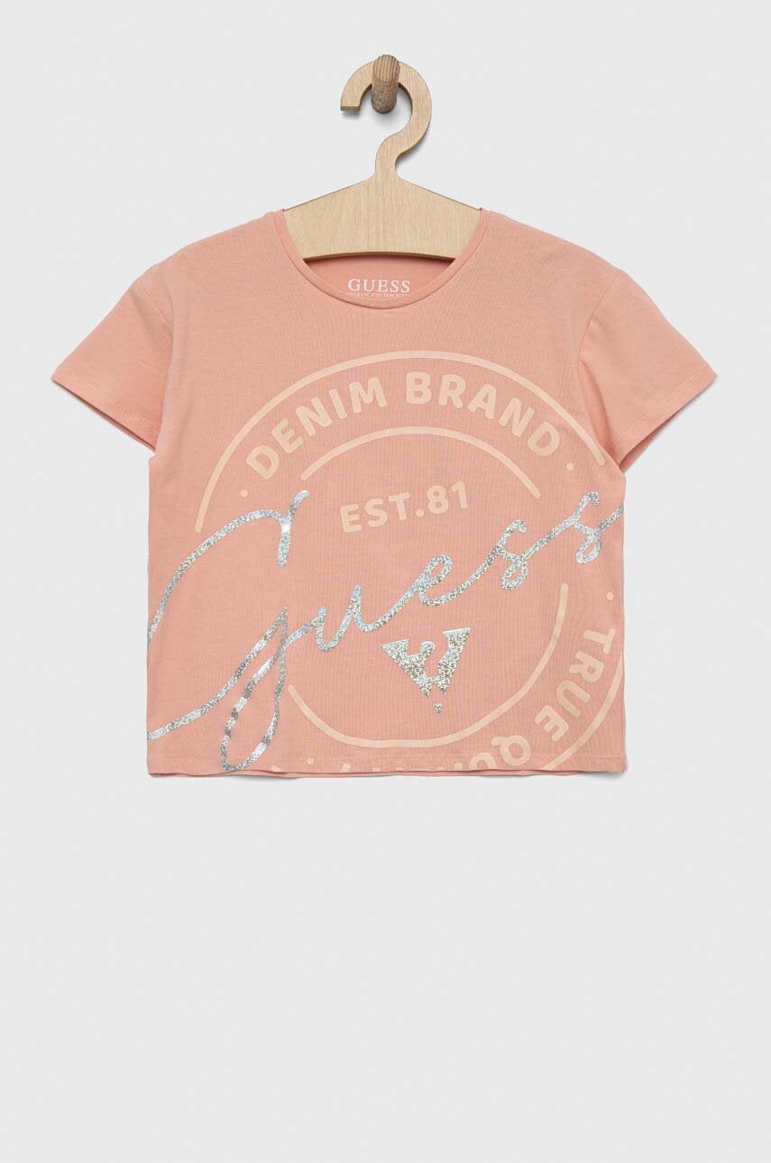 Детская футболка Guess цвет розовый Детская футболка Guess цвет розовый