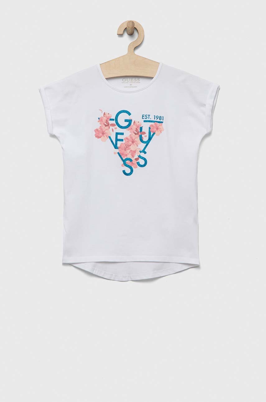 

Дитяча футболка Guess колір білий