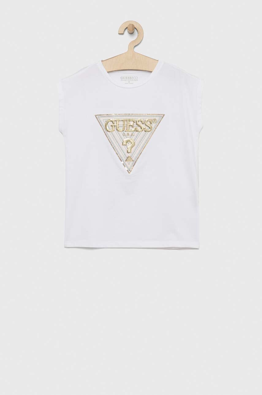 Детская футболка Guess цвет белый Детская футболка Guess цвет белый
