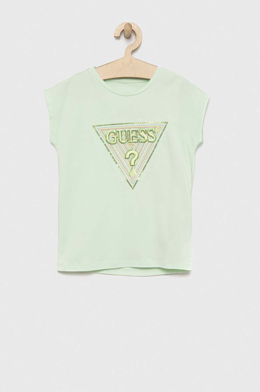 

Дитяча футболка Guess колір бірюзовий