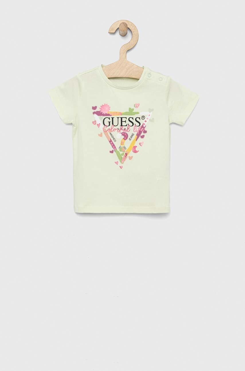 

Бебешка тениска Guess в тюркоазено, Тюркоазен