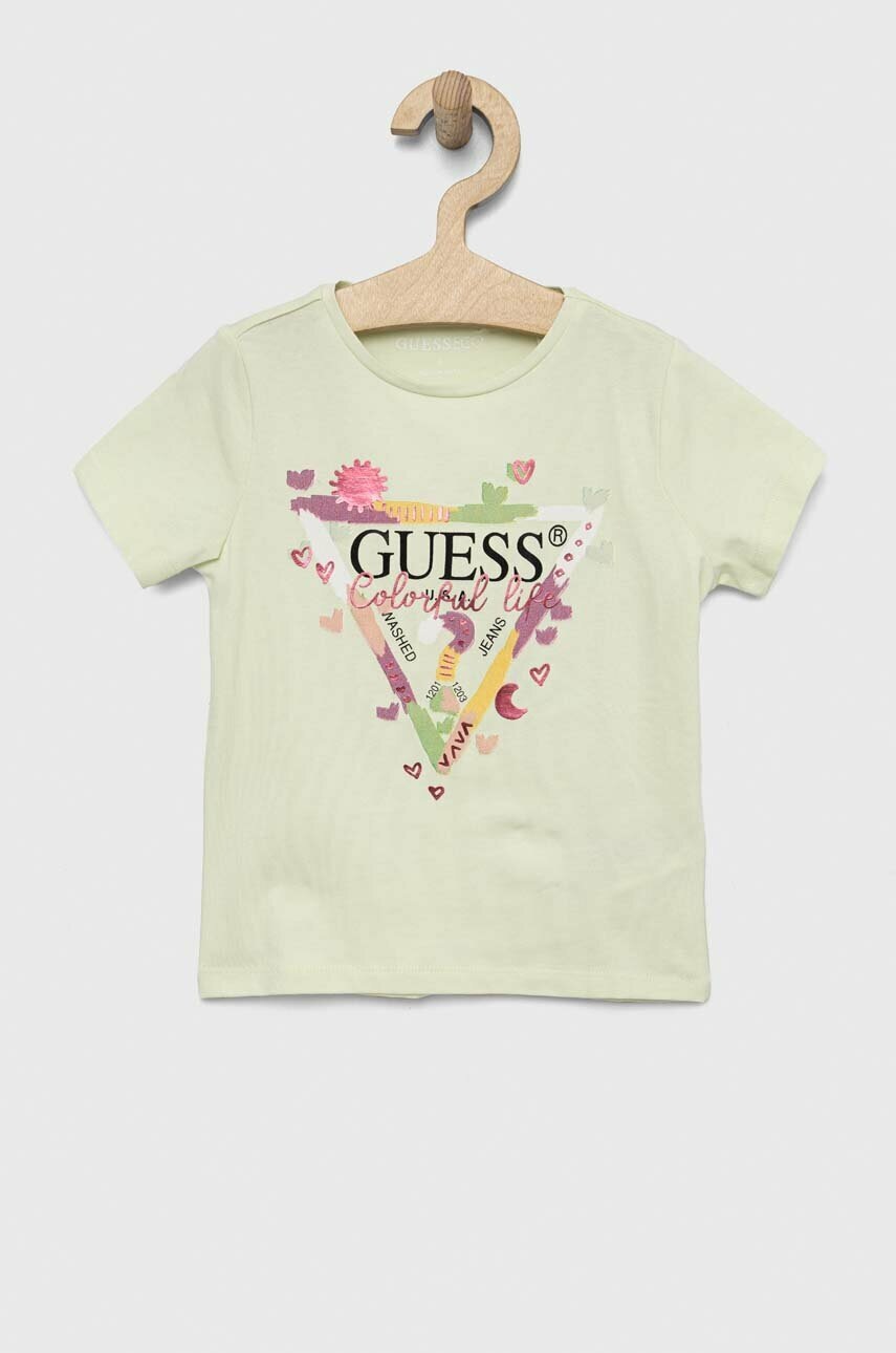 

Детска тениска Guess в зелено, Зелен