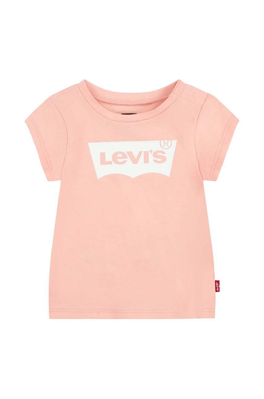 Levně Dětské tričko Levi's růžová barva
