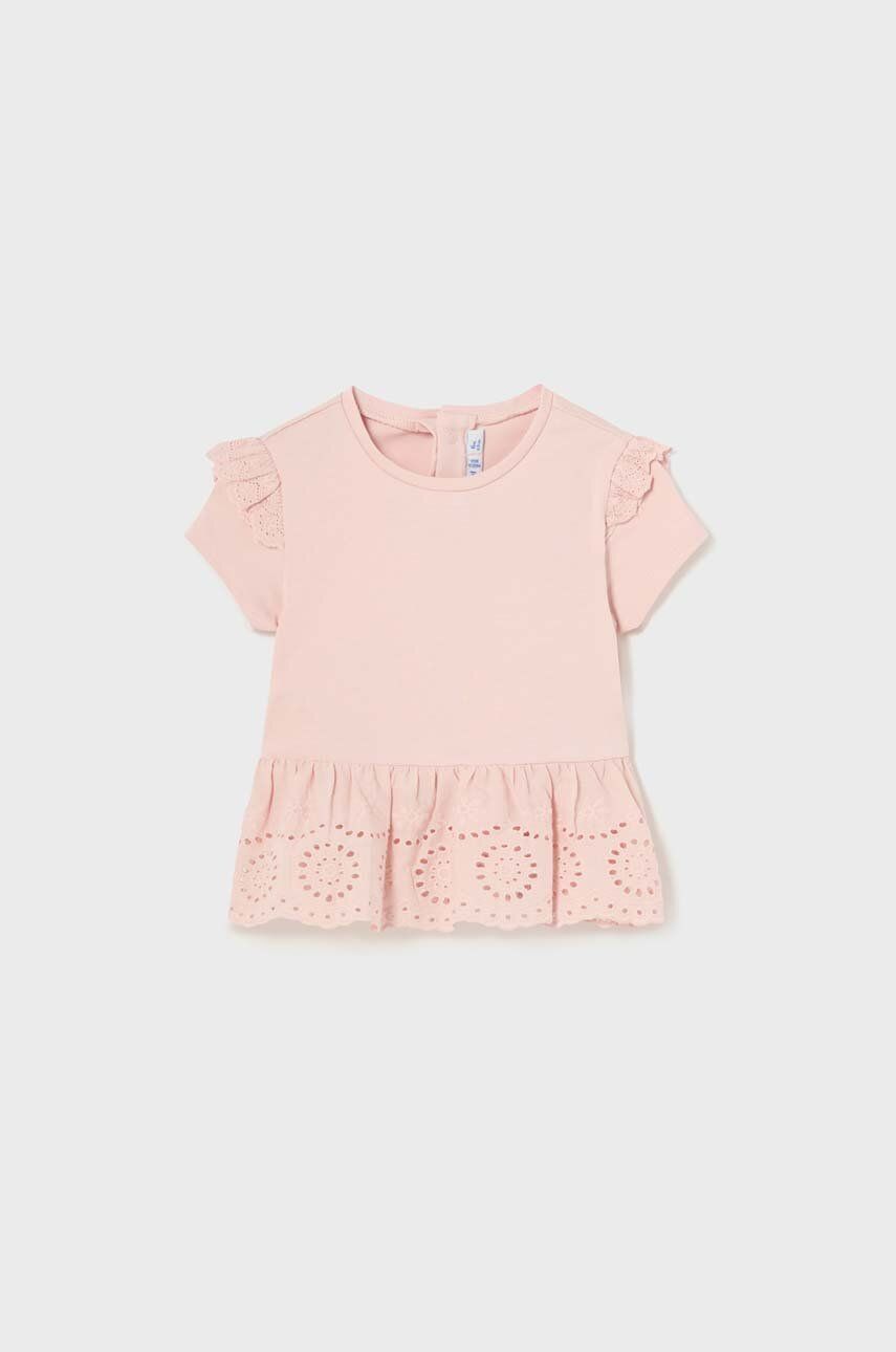 Kojenecké tričko Mayoral růžová barva - růžová -  98 % Bavlna