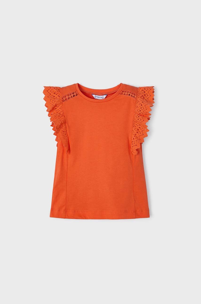 Dětské tričko Mayoral oranžová barva - oranžová -  99 % Bavlna