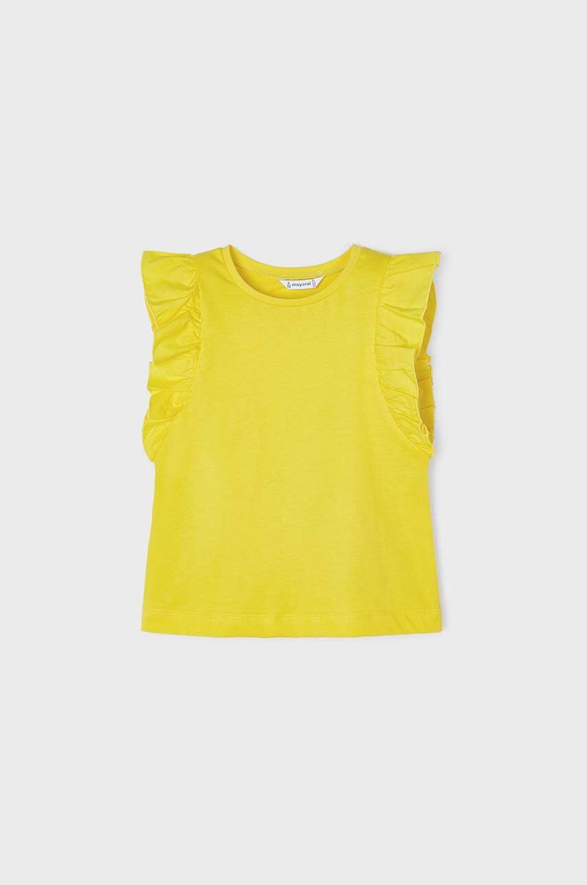 Dětský bavlněný top Mayoral žlutá barva - žlutá -  100 % Bavlna