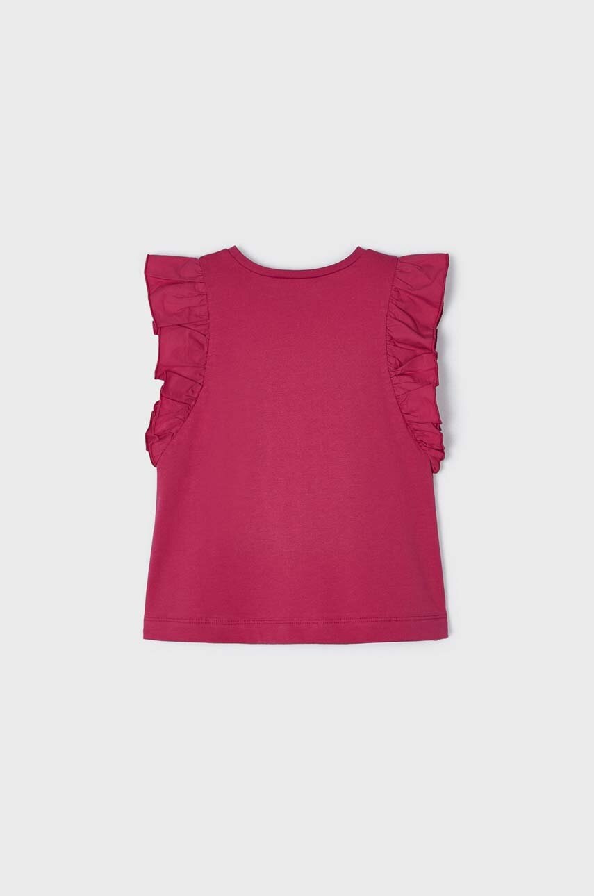 Детский хлопковый топ Mayoral цвет бордовый Детский хлопковый топ Mayoral цвет бордовый