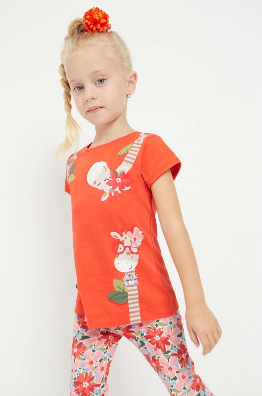 Детская хлопковая футболка Mayoral цвет оранжевый Детская хлопковая футболка Mayoral цвет оранжевый