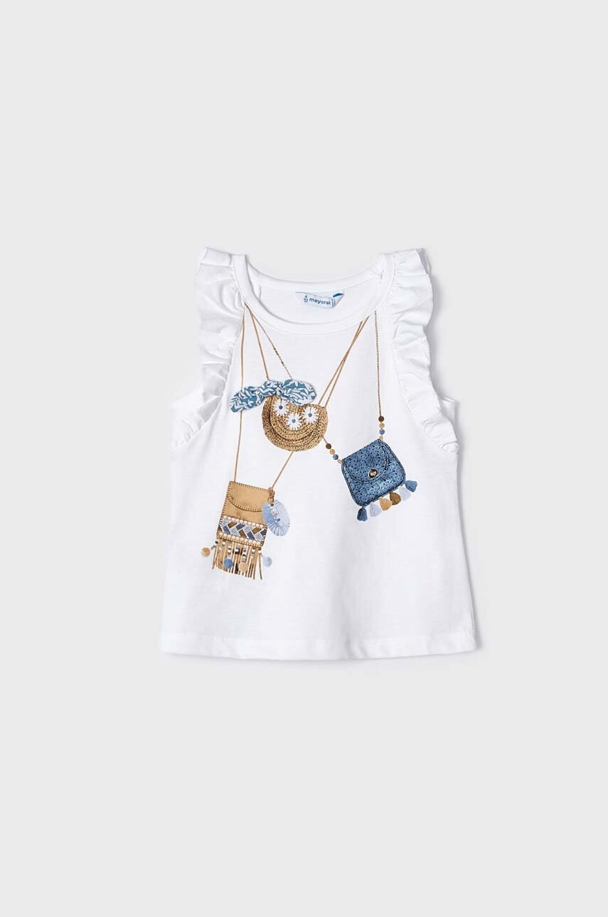 Детский хлопковый топ Mayoral цвет белый Детский хлопковый топ Mayoral цвет белый