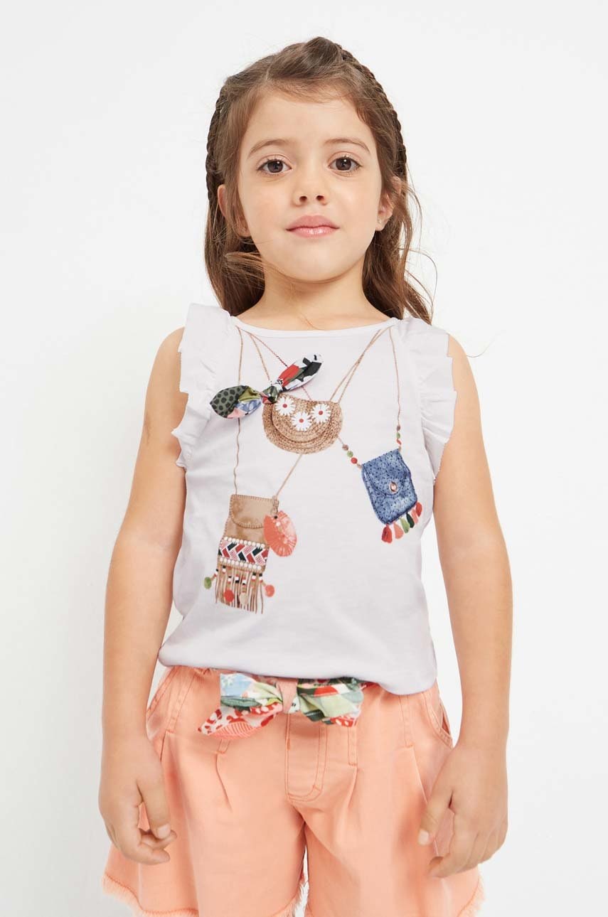 Детский хлопковый топ Mayoral цвет бежевый Детский хлопковый топ Mayoral цвет бежевый