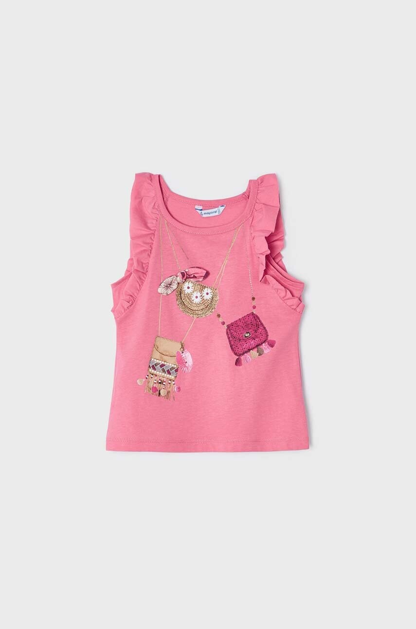 Детский хлопковый топ Mayoral цвет розовый Детский хлопковый топ Mayoral цвет розовый