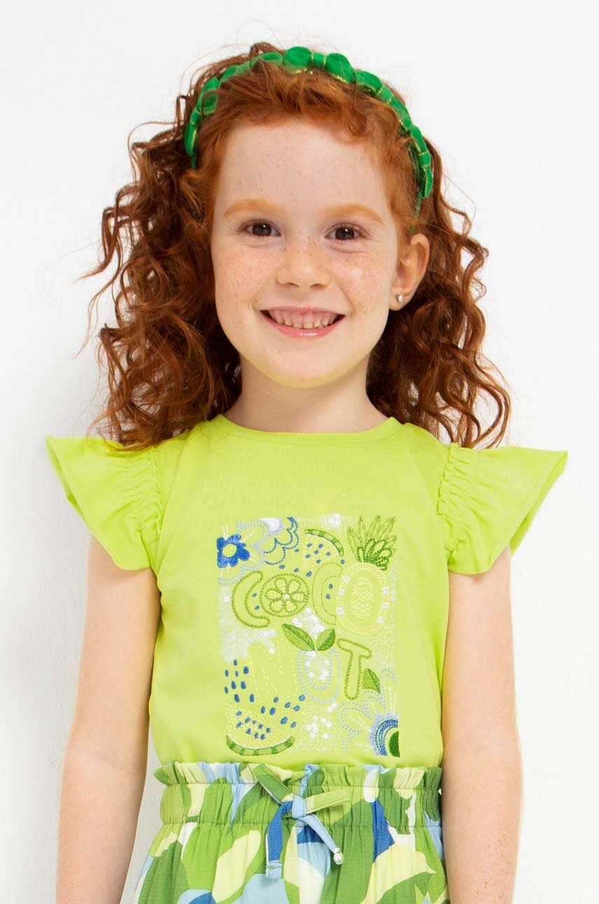 Детская хлопковая футболка Mayoral цвет зелёный Детская хлопковая футболка Mayoral цвет зелёный