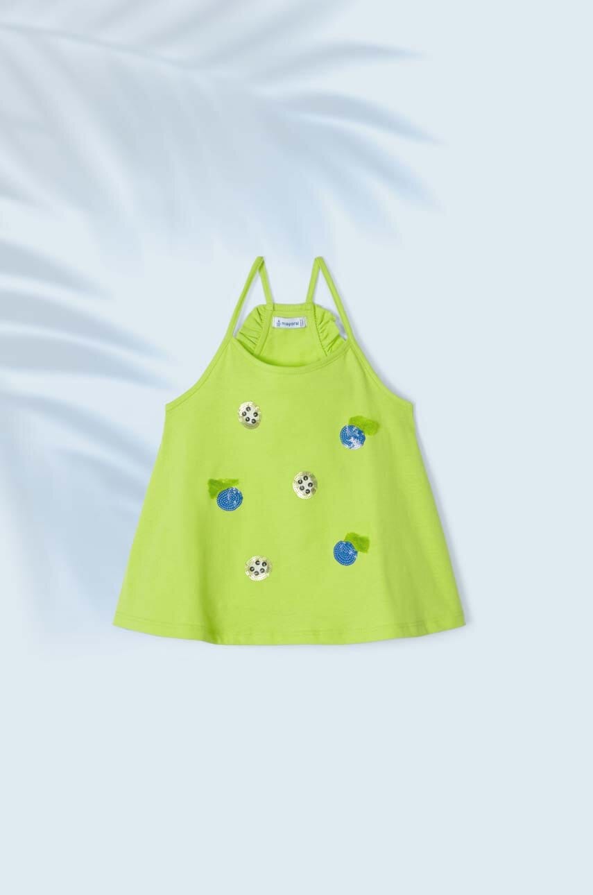 Детский хлопковый топ Mayoral цвет зелёный Детский хлопковый топ Mayoral цвет зелёный