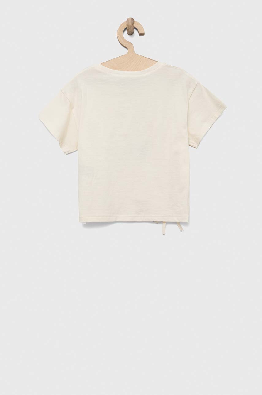 Детская хлопковая футболка United Colors of Benetton цвет бежевый