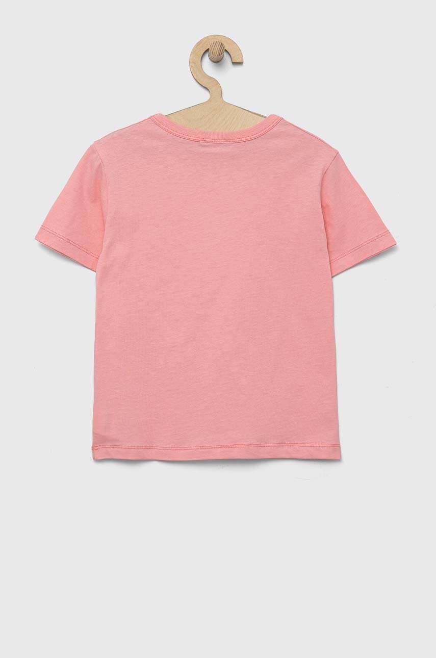 Дитяча бавовняна футболка United Colors of Benetton колір рожевий