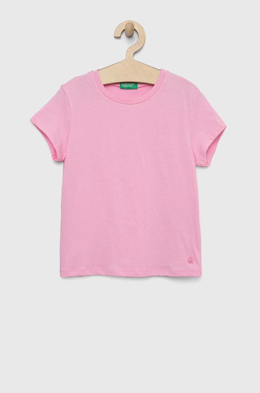 

Дитяча бавовняна футболка United Colors of Benetton колір фіолетовий