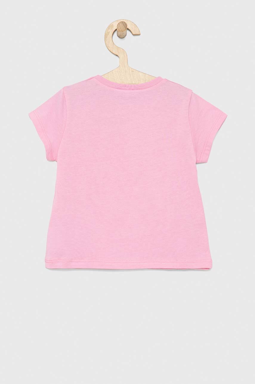 

Дитяча бавовняна футболка United Colors of Benetton колір рожевий