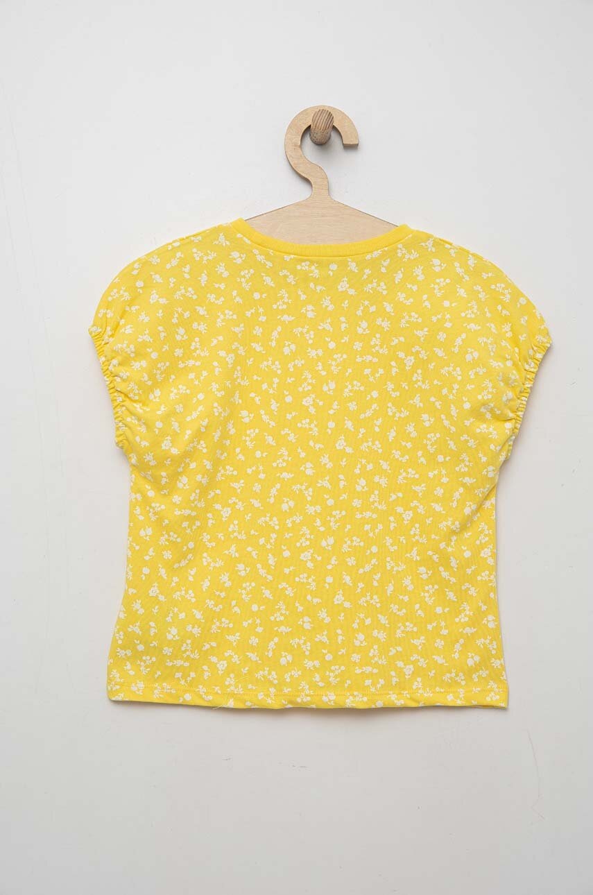 Детская хлопковая футболка United Colors of Benetton цвет жёлтый