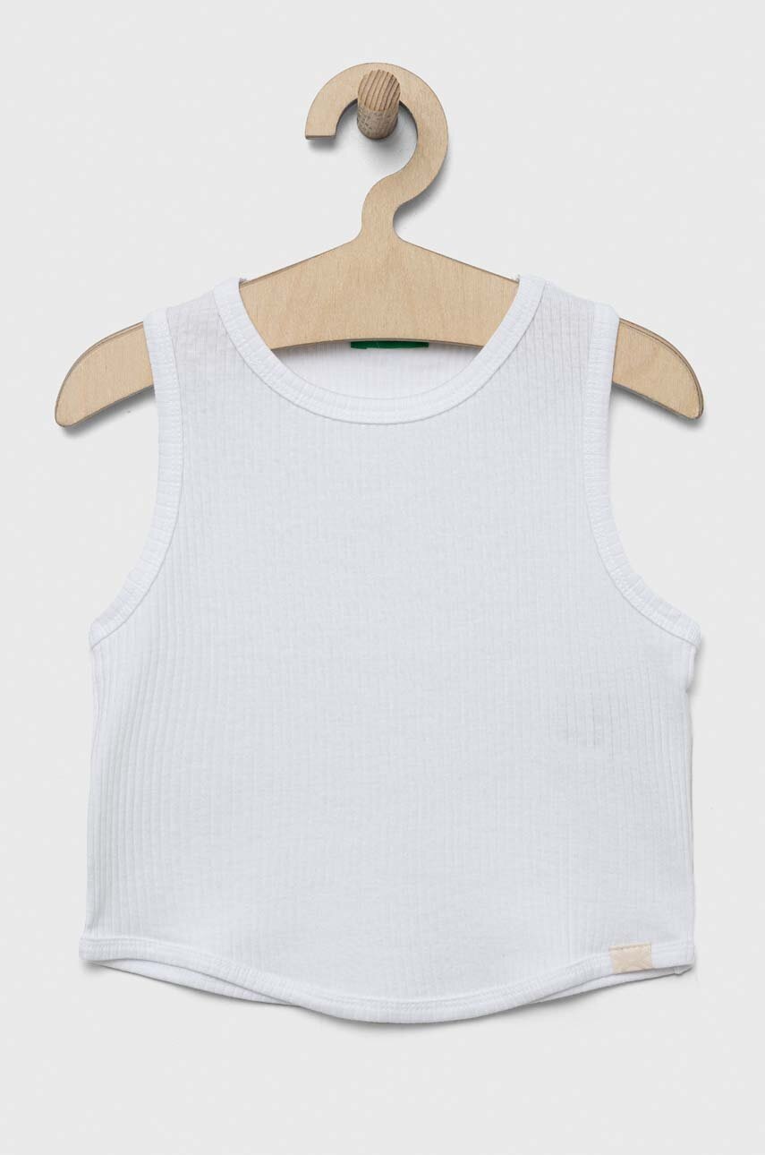 

Дитячий бавовняний топ United Colors of Benetton колір білий