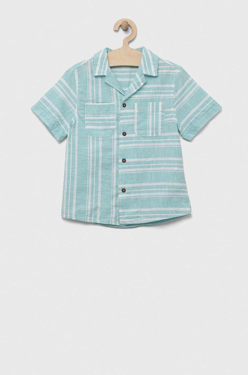 E-shop Dětská bavlněná košile United Colors of Benetton tyrkysová barva