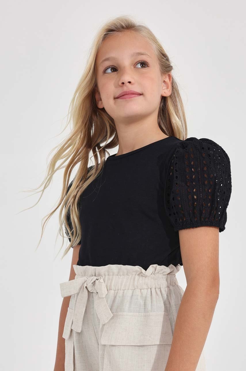 Детская хлопковая футболка Mayoral цвет чёрный Детская хлопковая футболка Mayoral цвет чёрный