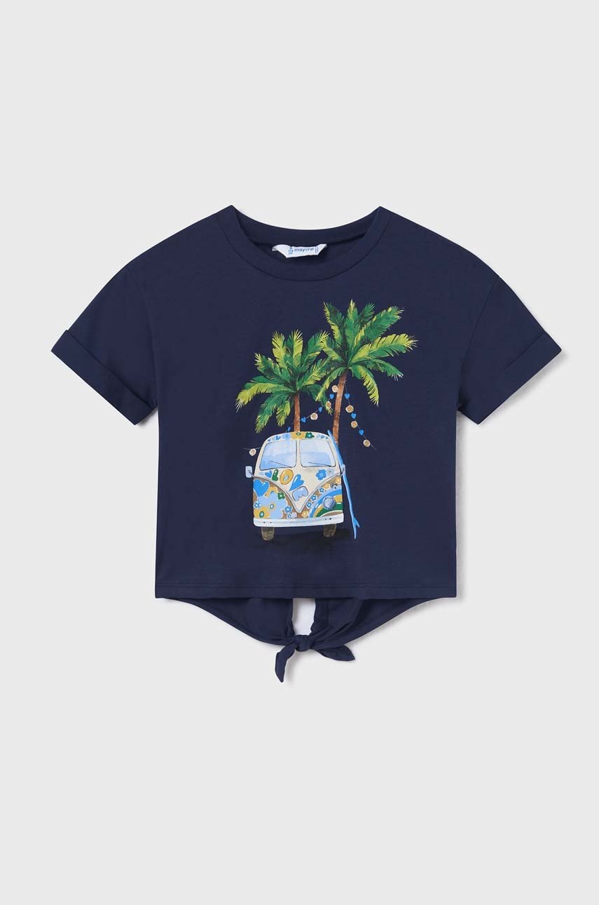 Детская хлопковая футболка Mayoral цвет синий Детская хлопковая футболка Mayoral цвет синий