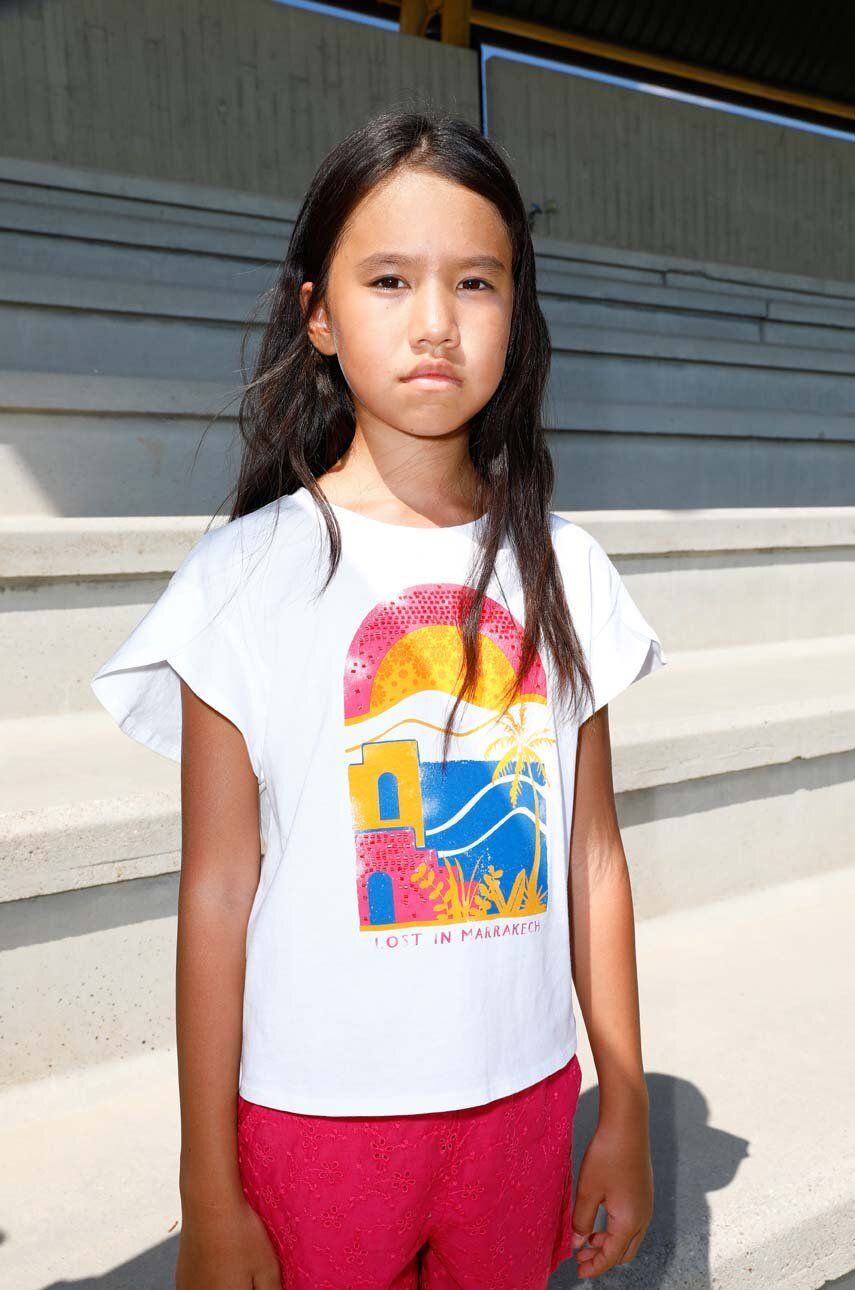 E-shop Dětské bavlněné tričko Sisley bílá barva
