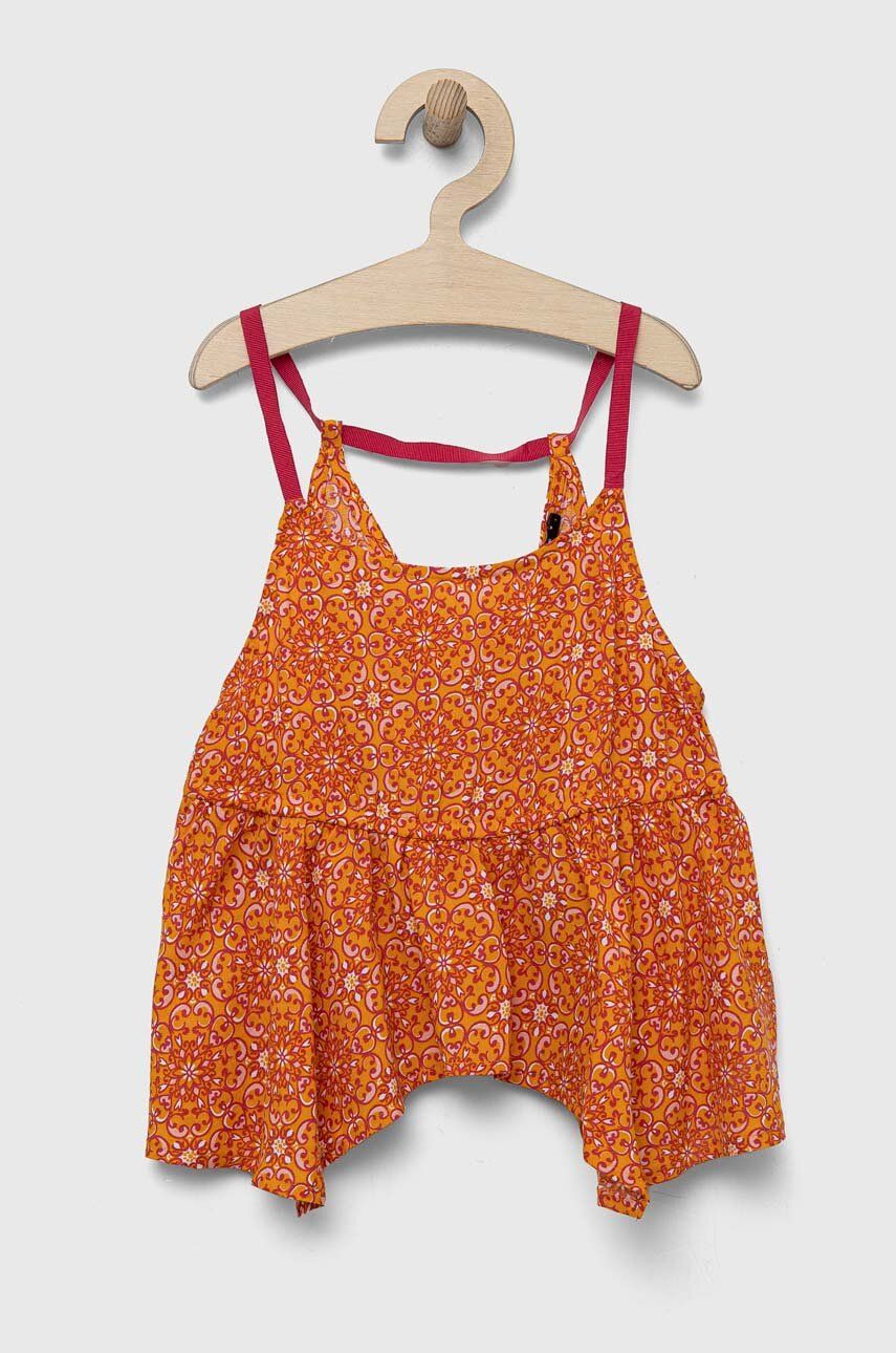 Dětská halenka Sisley oranžová barva, vzorovaná