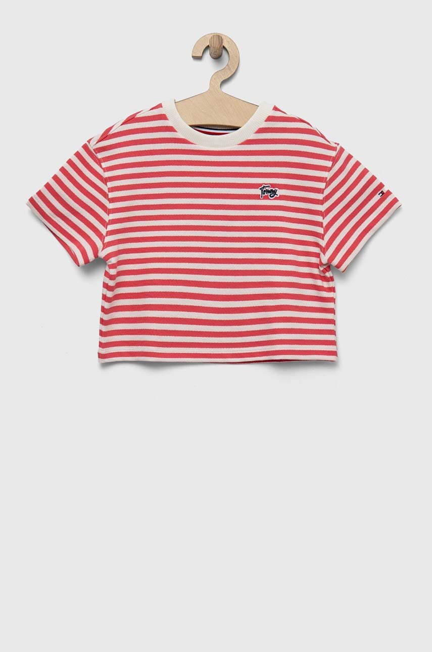 

Детская футболка Tommy Hilfiger цвет розовый