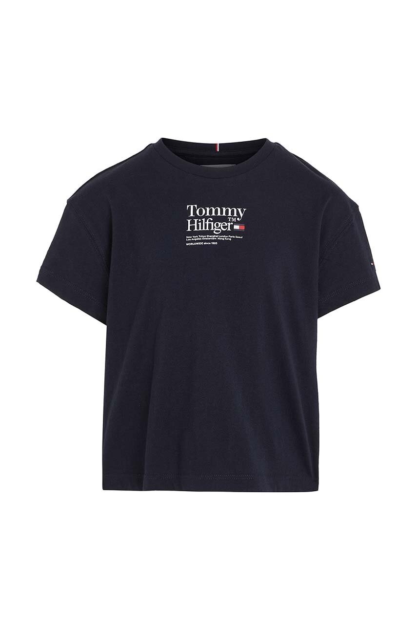 

Детская хлопковая футболка Tommy Hilfiger цвет чёрный