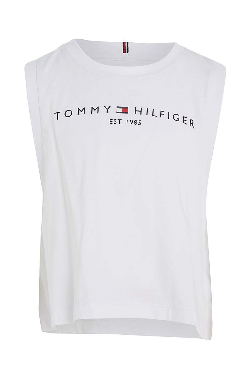 Dětský bavlněný top Tommy Hilfiger bílá barva - bílá -  100 % Bavlna