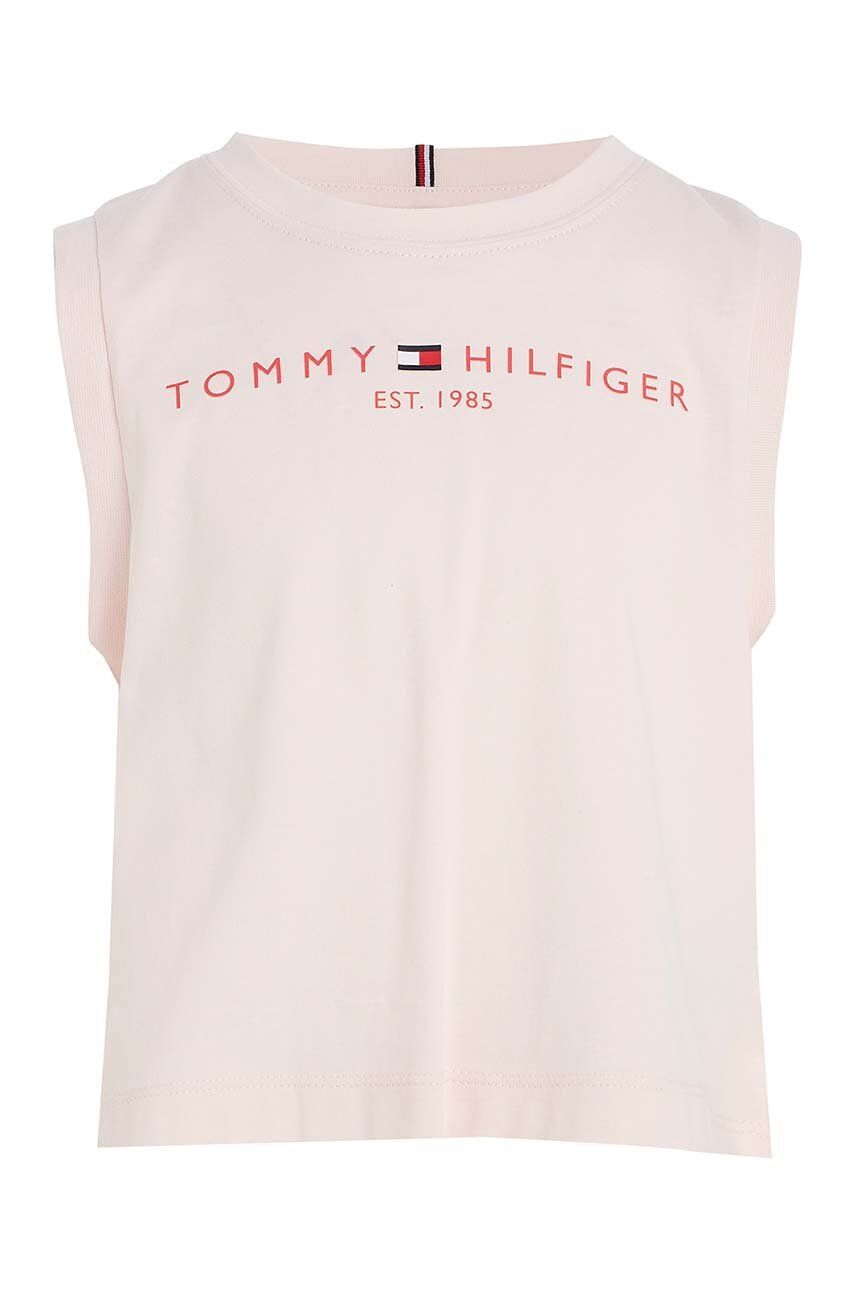 Dětský bavlněný top Tommy Hilfiger růžová barva - růžová -  100 % Bavlna