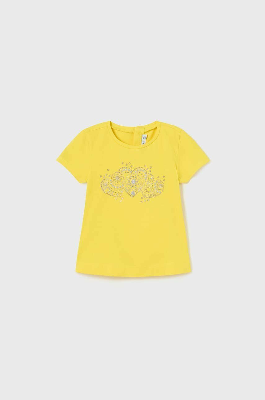 Levně Kojenecké tričko Mayoral žlutá barva