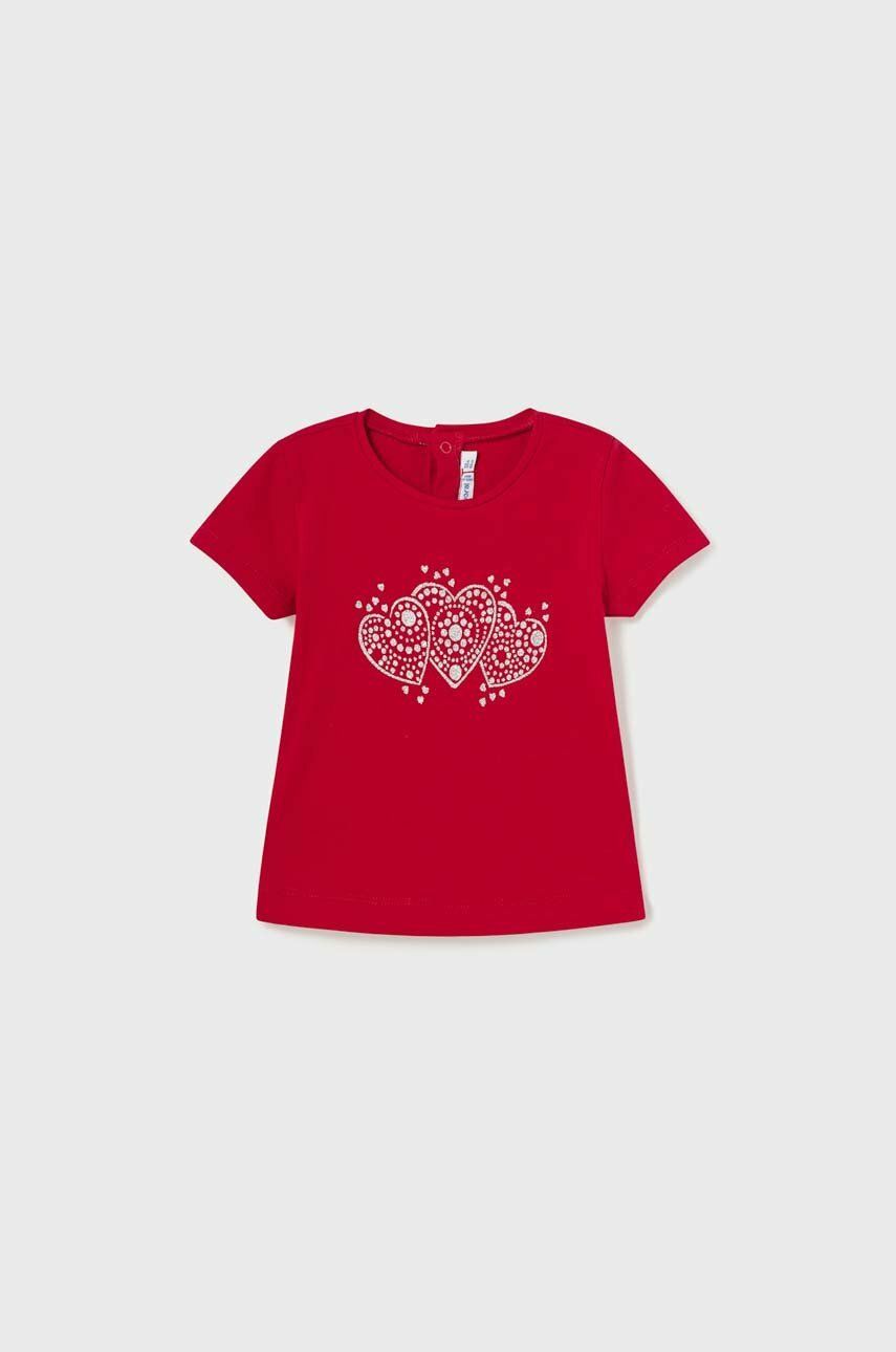 E-shop Kojenecké tričko Mayoral červená barva