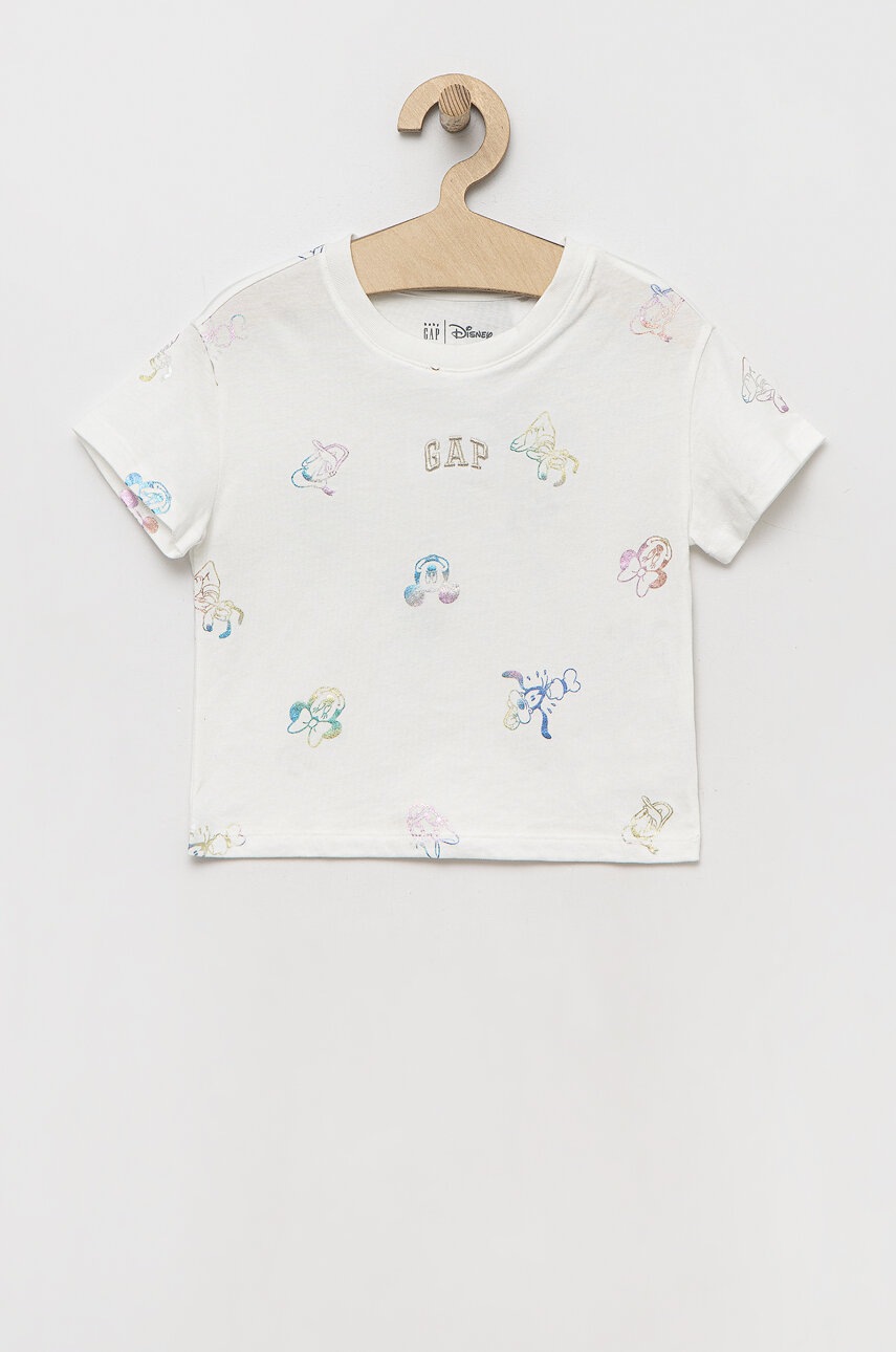 GAP tricou de bumbac pentru copii x Disney culoarea alb