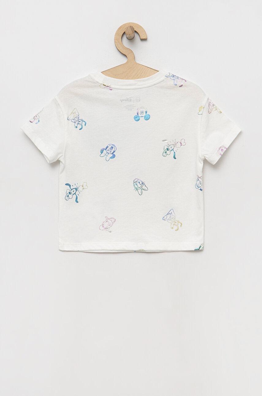 Дитяча бавовняна футболка GAP x Disney колір білий